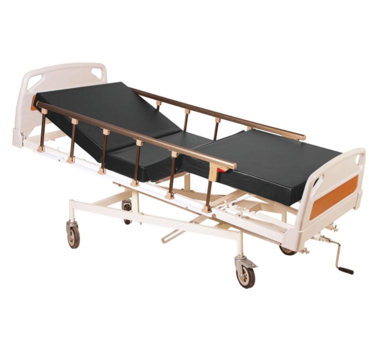Hospital ICU Bed 3 Function Manual Collapsible Railing