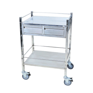 Medicine Trolley With Two Drawers SS